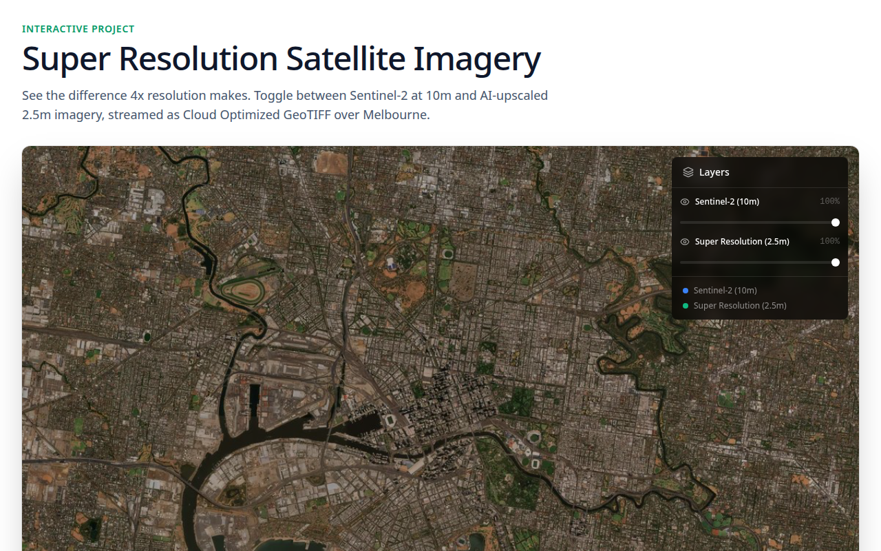 Super Resolution Satellite Imagery screenshot